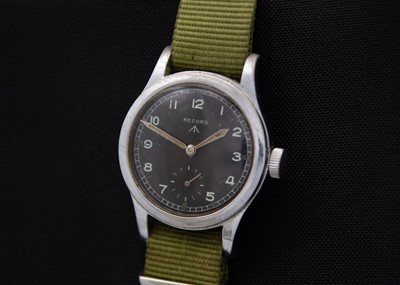 Lot 131 - RECORD - A military issue 'Dirty Dozen' manual wind gentleman's wristwatch.