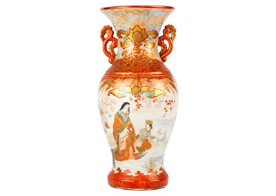 Lot 141 - A Japanese kutani porcelain vase, Meiji period.