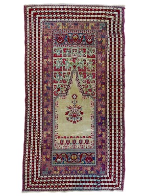 Lot 151 - An Agra prayer rug, North India, circa 1900.