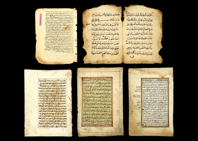 Lot 288 - Five Islamic double-sided manuscripts.