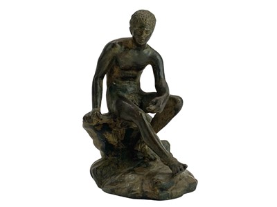 Lot 19 - A small bronze of the Seated Hermes from the Villa of the Papyri.