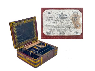 Lot 183 - A good William IV mahogany and brass bound campaign dressing case.