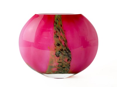 Lot 750 - A Moser Karlsbad amethyst glass rectangular pot.