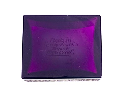 Lot 750 - A Moser Karlsbad amethyst glass rectangular pot.