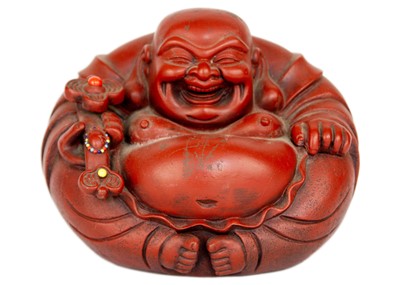 Lot 157 - A Chinese yixing pottery model of Buddha, early/mid 20th century.