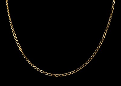 Lot 223 - A 9ct hallmarked gold open curb link 17.5" neck chain.