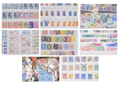 Lot 132 - A World assortment of stamps on Cards, Stock book, album & thousands loose, all reigns.