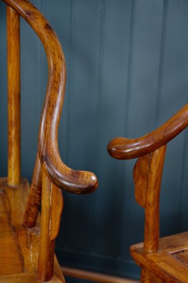 Lot 172 - A pair of Chinese huanghuali horseshoe armchairs, quanyi.