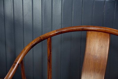 Lot 172 - A pair of Chinese huanghuali horseshoe armchairs, quanyi.