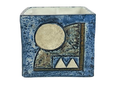 Lot 365 - A Troika pottery cube vase.