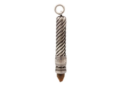 Lot 243 - A Victorian silver wrythen fluted propelling pencil fob by Sampson Mordan & Co.