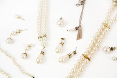 Lot 294 - A collection of cultured pearls and faux pearl jewellery.