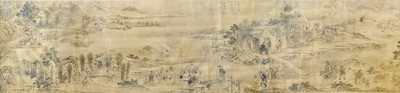 Lot 295 - A large Chinese painting on silk, signed, late 19th century.