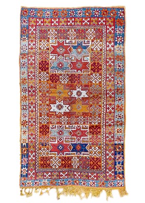 Lot 210 - A Moroccan rug, mid 20th century.