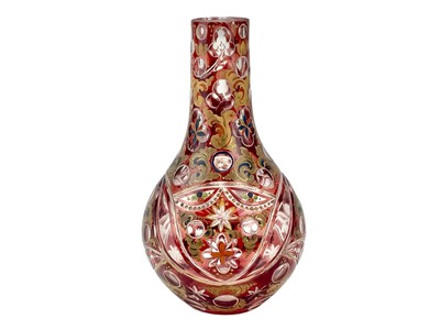 Lot 599 - A 19th century Bohemian ruby flash glass vase