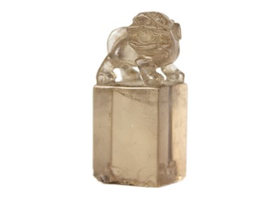 Lot 278 - A Chinese rock crystal seal, 19th century.