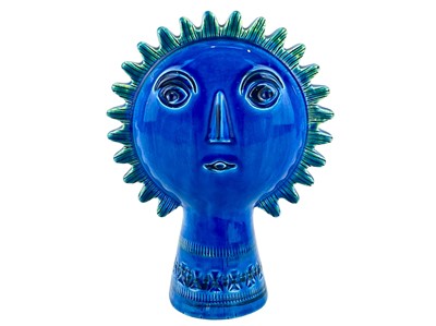 Lot 372 - A Bitossi pottery Rimini Blu Sun figure designed by Aldo Lossi.