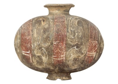 Lot 217 - A Chinese Neolithic cocoon flask, Han Dynasty.