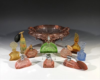 Lot 1008 - A collection of Art Deco period coloured glass...