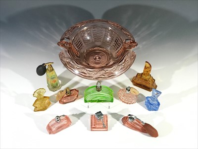 Lot 1008 - A collection of Art Deco period coloured glass...