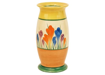 Lot 603 - A Clarice Cliff Crocus pattern 265 shape vase.