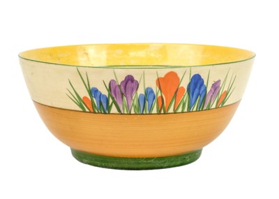 Lot 604 - A Clarice Cliff Crocus pattern bowl.