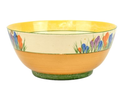 Lot 604 - A Clarice Cliff Crocus pattern bowl.