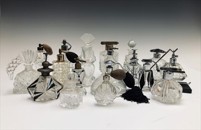 Lot 1009 - A collection of Art Deco period scent bottles...