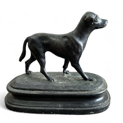 Lot 47 - A bronze sculpture of a Retriever dog, 23cm...