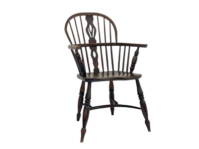 Lot 271 - An ash and elm Windsor armchair.