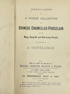 Lot 240 - 1923 catalogue Chinese Enamelled Porcelain.