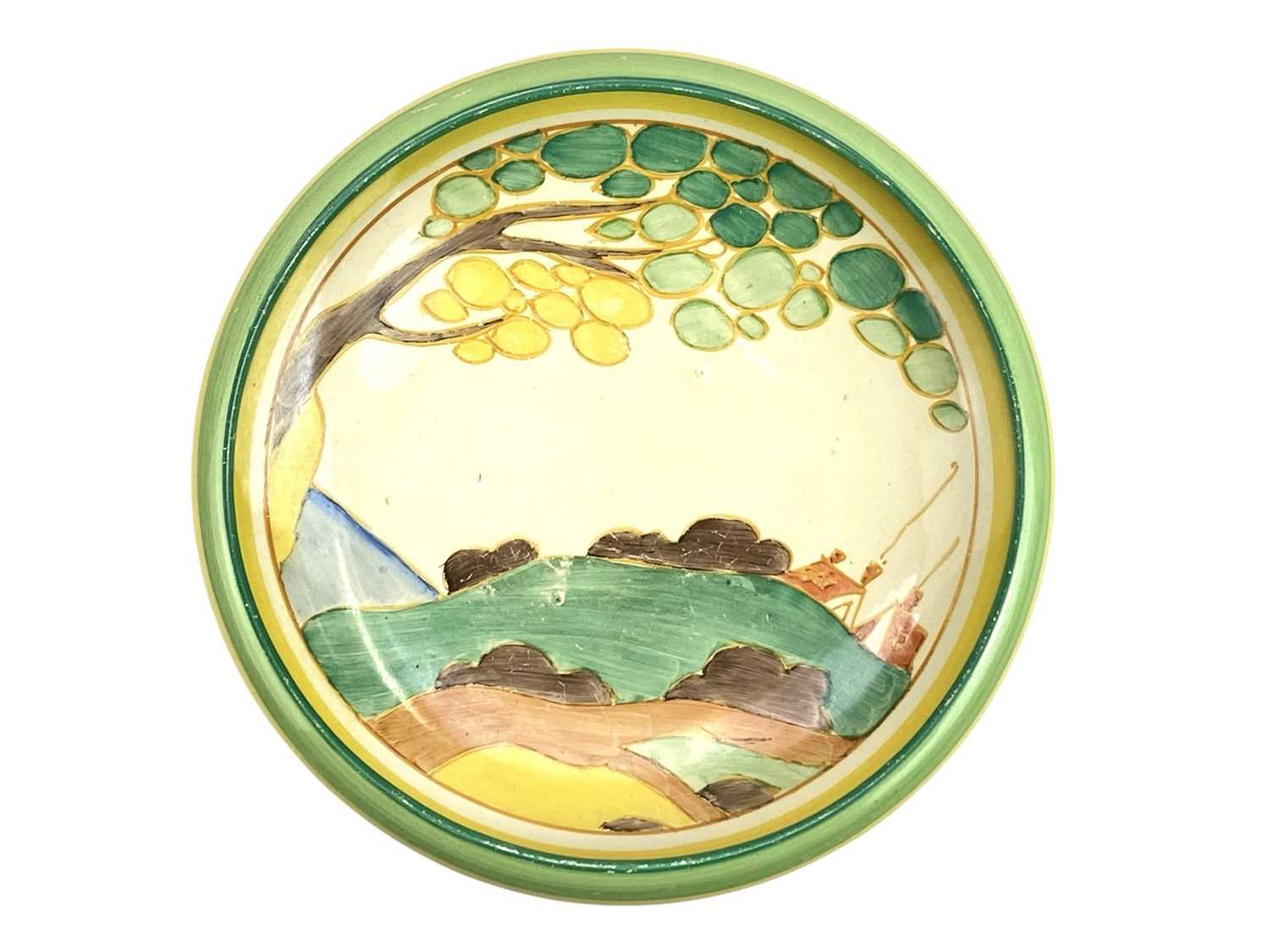 Lot 631 - A Clarice Cliff Secrets pattern Hiawatha shape bowl.