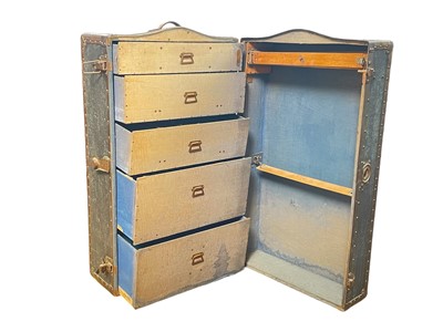 Lot 281 - A 1920s Innovation wardrobe steamer trunk.