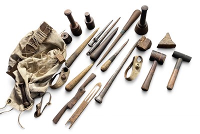 Lot 185 - A collection of 19th century sail maker's tools