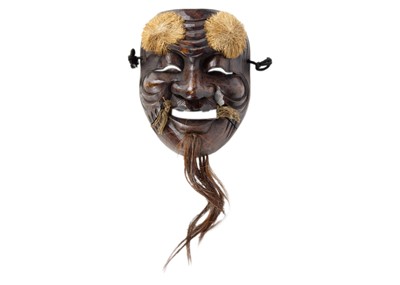 Lot 255 - A Japanese Noh mask of Okina, late Meiji period.