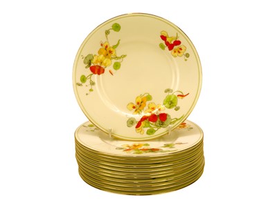 Lot 787 - A Royal Doulton Art Deco Nasturtium pattern part tea set.