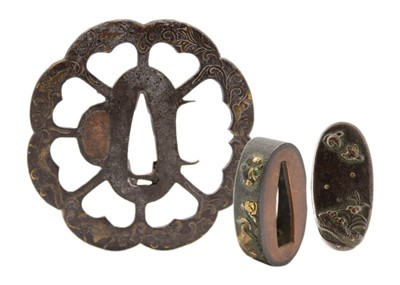 Lot 261 - A Japanese bronze tsuba, Edo period.