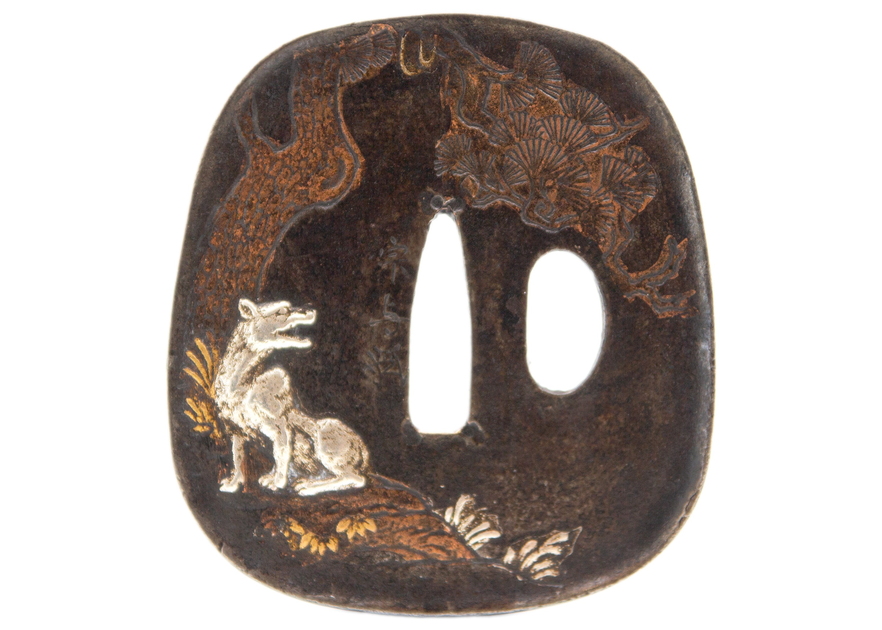 Lot 266 - A Japanese fuichi and kashira, Edo period.