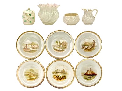 Lot 754 - A set of six Kerr & Binns Worcester porcelain dessert plates.