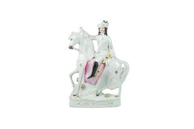 Lot 735 - A Victorian Staffordshire horse and foal spill vase.