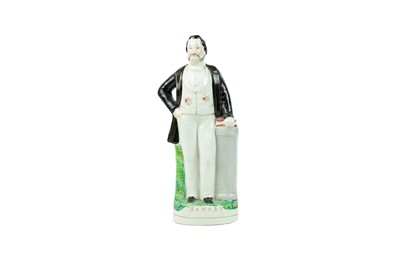 Lot 735 - A Victorian Staffordshire horse and foal spill vase.