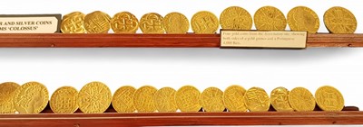 Lot 221 - A collection of replica gold-plated coins.