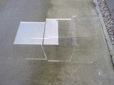 Lot 4 - A Nest of Acrylic Tables. The Largest Table...