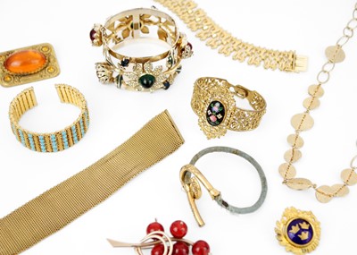 Lot 272 - A collection of gilt-metal costume jewellery.