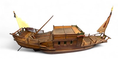 Lot 280 - Wooden model of a Chinese junk