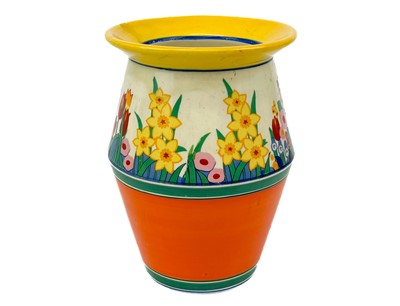 Lot 661 - A Clarice Cliff Chloris pattern Tolphine shape vase.