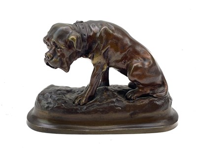 Lot 146 - After Barye, A bronze figure of a mastiff type dog