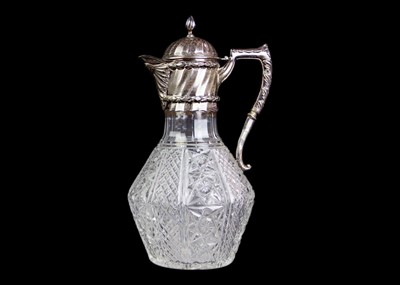 Lot 154 - A Victorian silver mounted cut glass claret jug.