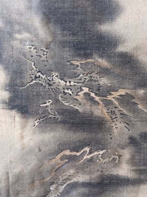 Lot 282 - A Japanese painting on silk, Bunkei, Kano School, Fuji with Storm Dragon, 19th century.