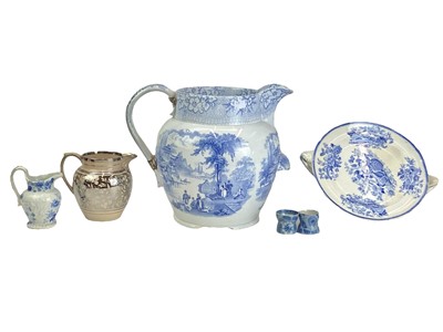 Lot 728 - Various blue printed 19th century pearlware earthenware.